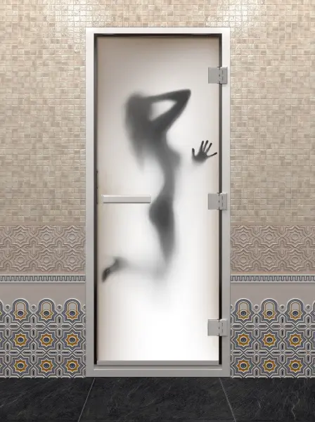 Дверь для турецкой парной DoorWood 800мм х 2000мм, стекло c фотопечатью