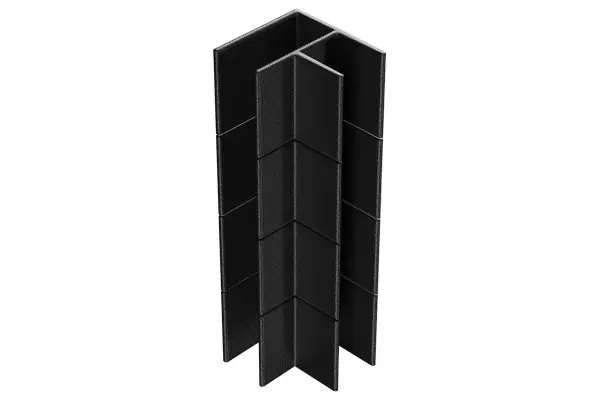 Угловой элемент для клумбы Holzhof Eco 25*200, пластик черный, 90°