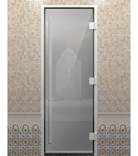 Дверь для турецкой парной DoorWood Prestige, 700мм х 1900мм, без порога, стекло сатин