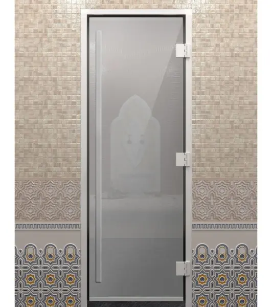 Дверь для турецкой парной DoorWood Prestige, 710мм х 1900мм, без порога, стекло сатин
