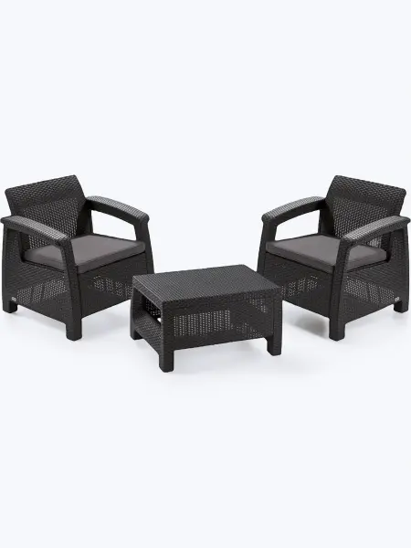 Комплект садовой мебели Keter Corfu Weekend, graphite