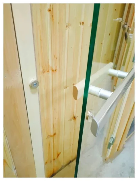 Дверь для бани DoorWood Эталон, 70х 190 см, без порога, прозрачное стекло толщиной 10 мм, коробка осина