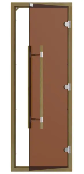 Дверь для сауны Sawo 741-4SGD-3, 690 х 1890 мм, с порогом, стекло бронза, коробка кедр