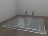 Купель квадратная KUP-KVP из нержавеющей стали AISI-316L  Д=1,38 Ш=1,38 В=1,4 (переливная)