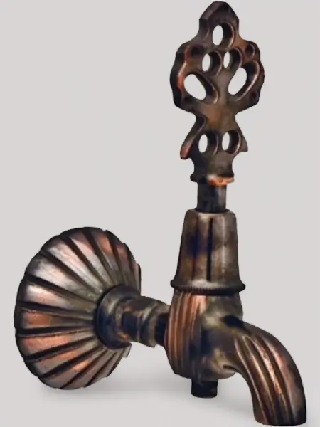 Кран латунный для хамама и бани, цвет медь 133