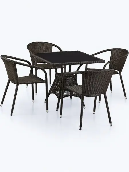 Комплект садовой мебели из искусственного ротанга T197BT/Y137C-W53 Brown 4Pcs