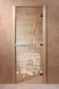 Дверь для сауны DoorWood Банька, 600мм х 1900мм, без порога, прозрачная, коробка ольха