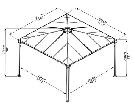 Садовый навес Palram – Canopia Palermo 3600