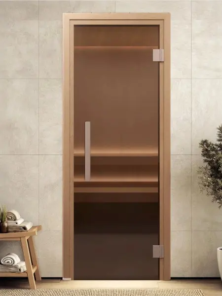 Дверь для сауны DoorWood Favorit, 700мм х 1900мм, без порога, бронза
