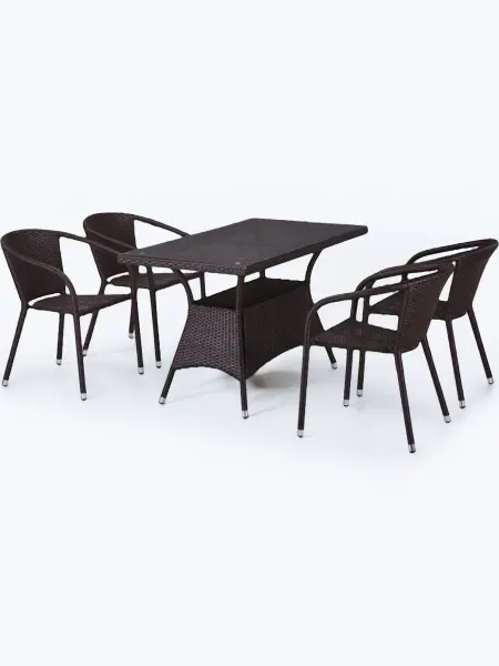 Комплект садовой мебели из искусственного ротанга T198D/Y137C-W53 Brown 4Pcs