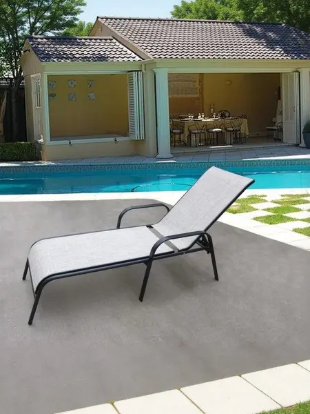 Кресло шезлонг складное "Бирма-2" MC-2051B Beige/Grey, бежевый серый 193x65 см.