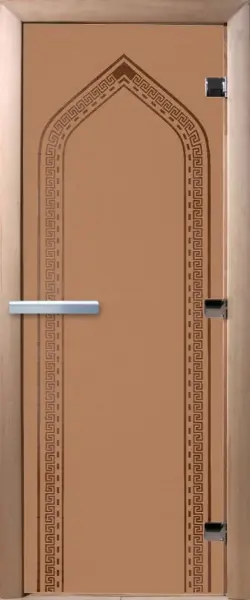 Дверь для сауны DoorWood Арка, 700мм х 1900мм, без порога, бронза матовая, коробка ольха