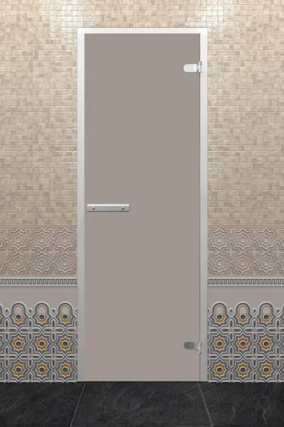 Дверь для турецкой парной DoorWood Hamam Light 700мм х 1900мм, без порога, сатин