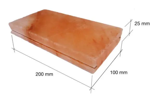 Соляная плитка 200*100*25 мм шлифованная, не торцованная, с пропилом (Гималайская соль)