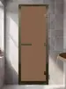 Дверь DoorWood бронза для хамама, 700 х 1900 мм, бронзовый профиль, с коробкой