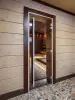 Дверь DoorWood Престиж бронза для бани, 700 х 1900 мм, с порогом, коробка ольха