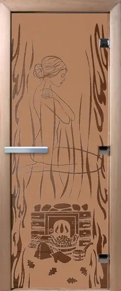Дверь для сауны DoorWood Волшебный пар, 700мм х 1900мм, без порога, бронза матовая, коробка ольха