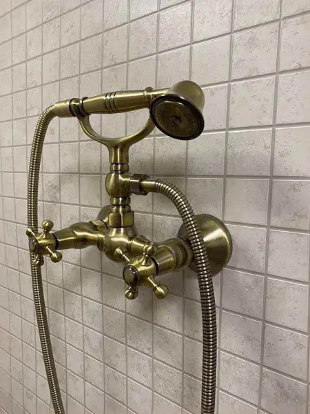 Смеситель латунный с лейкой для хамама Прованс, цвет бронза, 050/148