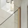 Душевая дверь на монопетле MaybahGlass, бронзовый профиль, стекло сатин