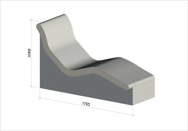 Лежак для хамама Relax Comfort 1086х1783х700мм