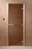 Дверь для сауны DoorWood Теплый День, 700мм х1900мм, без порога, бронза, коробка хвоя