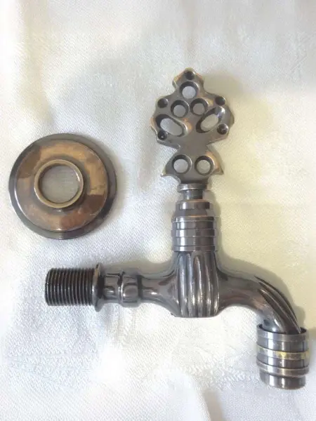 Кран медный для хамама, цвет черненая медь, 06В