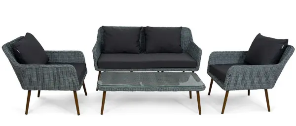 Комплект садовой мебели из искусственного ротанга серого цвета Mokka Rimini S2, grey