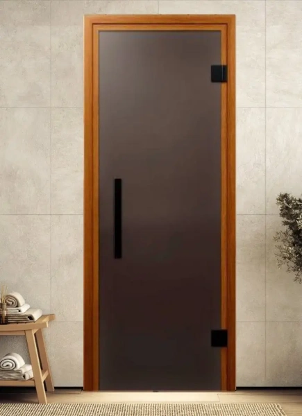 Дверь для сауны DoorWood Favorit Black, 700мм х 1900мм, без порога, графит Дверь для сауны DoorWood Favorit Black, 700мм х 1900мм, без порога, графит