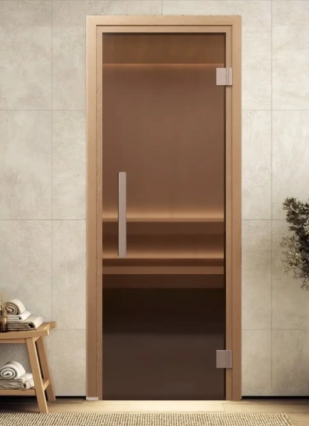 Дверь для сауны DoorWood Favorit, 700мм х 1900мм, без порога, бронза матовая Дверь для сауны DoorWood Favorit, 700мм х 1900мм, без порога, бронза матовая